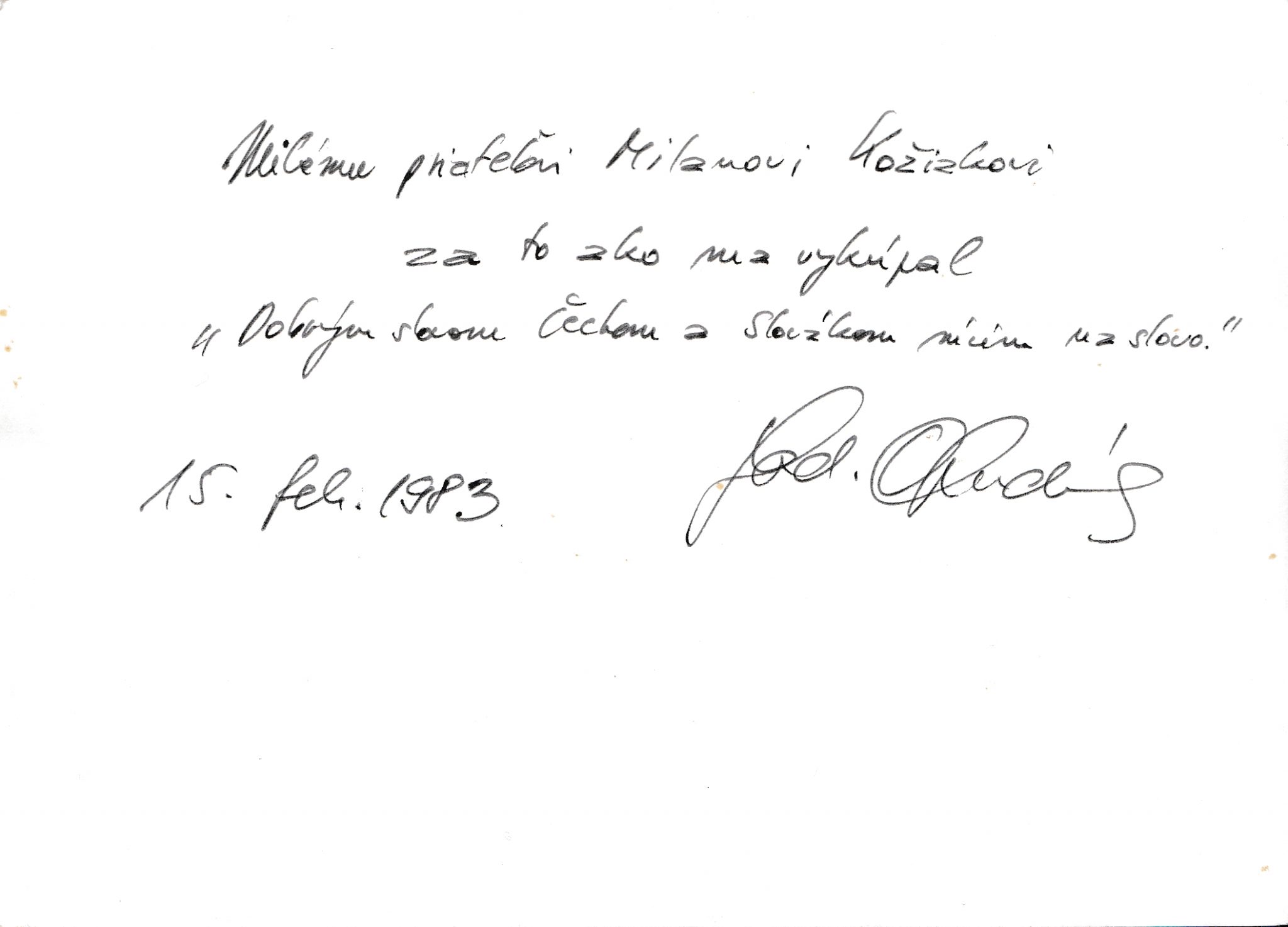 vzácny autogram Vzácny autogram